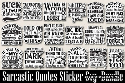 Sarcastic Stickers Svg Bundle SVG Angelina750 