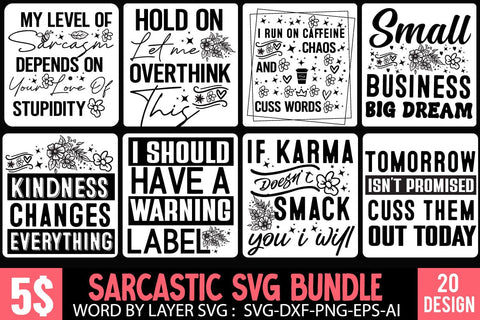 Sarcastic Sublimation Bundle | Sarcastic SVG Bundle | |Funny Sarcastic Bundle Quotes | Motivational SVG Bundle, Funny Sarcastic SVG Bundle SVG BlackCatsMedia 