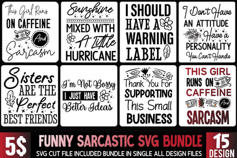 Sarcastic Sublimation Bundle | Sarcastic SVG Bundle | |Funny Sarcastic Bundle Quotes | Motivational SVG Bundle, Funny Sarcastic SVG Bundle SVG BlackCatsMedia 