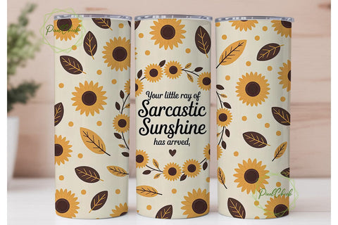 Sarcastic Sunflower 20oz Tumbler Wrap Sublimation PixelChick 