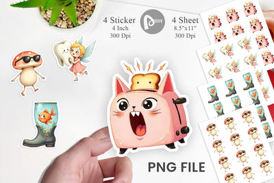 Sarcastic Surreal Cuties Sticker Sublimation artnoy 