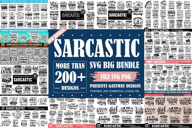 Sarcastic Svg Big Bundle , 200 Designs ,SVGs,Quotes and Sayings,Food & Drink,On Sale, Print & Cut SVG designmaster24 