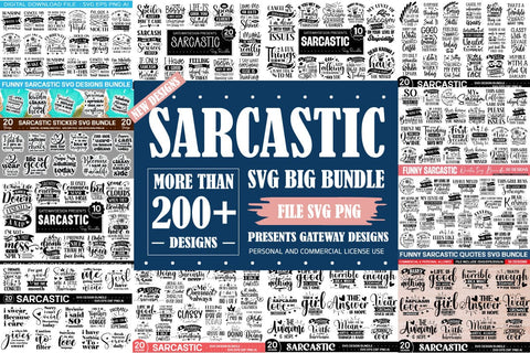 Sarcastic Svg Big Bundle , 200 Designs ,SVGs,Quotes and Sayings,Food & Drink,On Sale, Print & Cut SVG designmaster24 