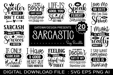 Sarcastic Svg Big Bundle , 200 Designs ,SVGs,Quotes and Sayings,Food & Drink,On Sale, Print & Cut SVG designmaster24 