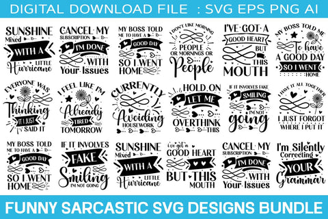 Sarcastic Svg Big Bundle , 200 Designs ,SVGs,Quotes and Sayings,Food & Drink,On Sale, Print & Cut SVG designmaster24 