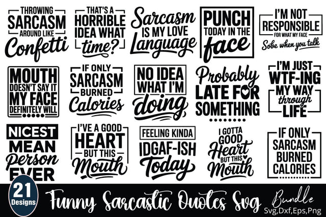 Sarcastic SVG Bundle, funny quotes Sarcasm Svg SVG Angelina750 