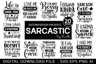 Sarcastic Svg Bundle ,Funny Svg Bundle, Sarcasm svg, Sarcastic Svg Files, Funny Quotes Svg SVG designmaster24 