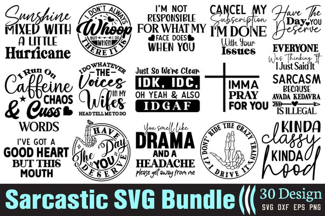 Sarcastic SVG Bundle Funny SVG bundle SVG Angelina750 