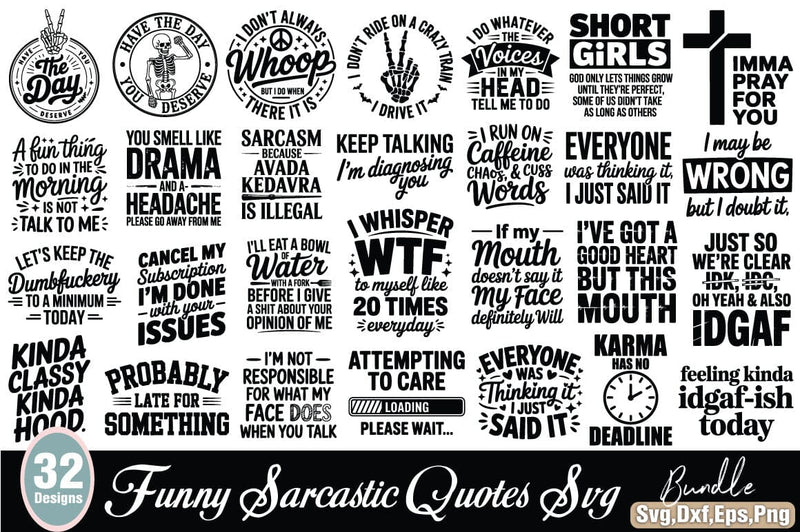 Sarcastic SVG Bundle, Funny SVG Bundle SVG Angelina750 