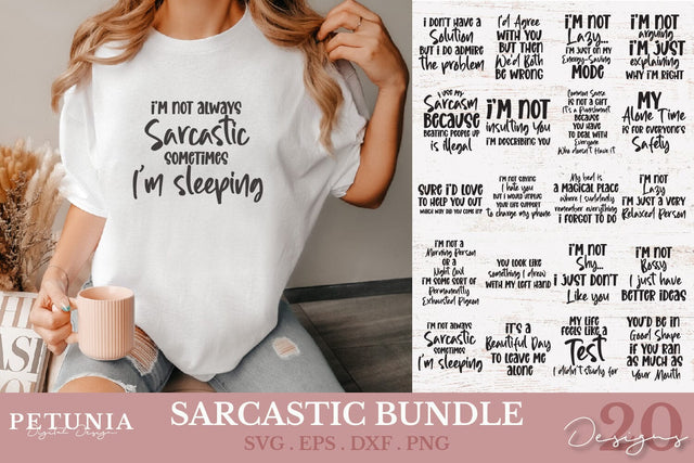 Sarcastic SVG Bundle | Sarcastic Quotes SVG SVG Petunia Digital Design 