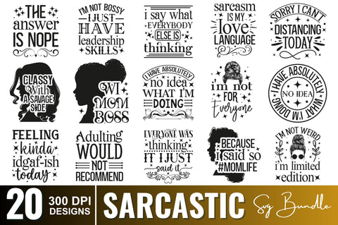 Sarcastic SVG Bundle SVG Regulrcrative 