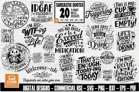 Sarcastic SVG Bundle SVG TonisArtStudio 