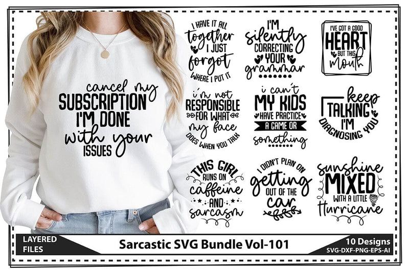 Sarcastic SVG Bundle Vol-101 SVG shah alam 