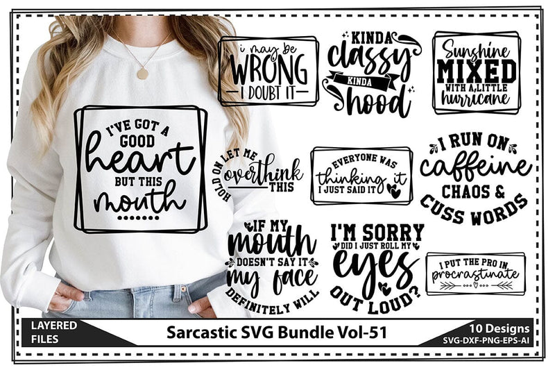 Sarcastic SVG Bundle Vol-51 SVG shah alam 