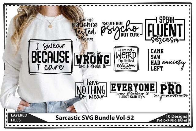 Sarcastic SVG Bundle Vol-52 SVG shah alam 