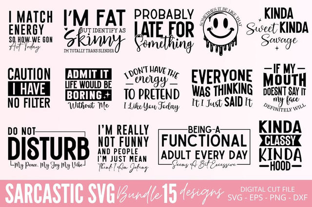 Sarcastic SVG, Sarcasm, Funny SVG Design Bundle SVG Regulrcrative 