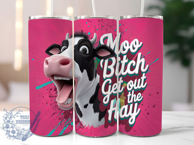 Sarcastic Sweary Funny Cow Tumbler, Sarcastic Tumbler Wrap, Adult Humor Tumbler, Sweary Cow Tumbler, 20oz Sublimation Tumbler, Funny Farm Animal Tumbler, Cow Lover Humor Tumbler Sublimation ToriDesigns 