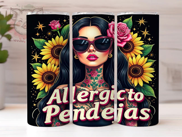Sarcastic Tumbler, Allergic to Pendejas, 20oz Tumbler Wrap, Funny Drinkware, Sassy Quotes, Unique Gifts, Custom Sublimation Sublimation Lara' s Designs 