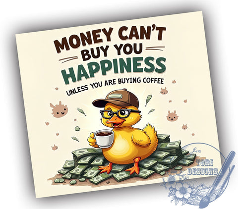 Sarcastic Tumbler, Coffee Duck Design, Sublimation PNG, Funny Gift, Humor Art, Coffee Lover, 20 oz Tumbler, Quirky Saying Sublimation ToriDesigns 