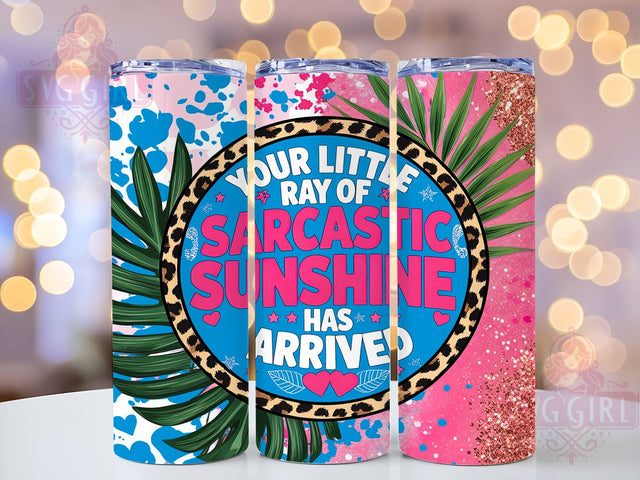 Sarcastic Tumbler, Funny Cup, Sunshine Design, 20oz Tumbler Wrap, PNG Sublimation, Gift Idea, Humor Mug, Positive Vibes Sublimation SvggirlplusArt 
