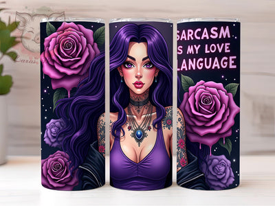 Sarcastic Tumbler, Love Language, Funny Drinkware, 20oz Tumbler Wrap, Sarcasm Quotes, Unique Gifts, Custom Sublimation Sublimation Lara' s Designs 