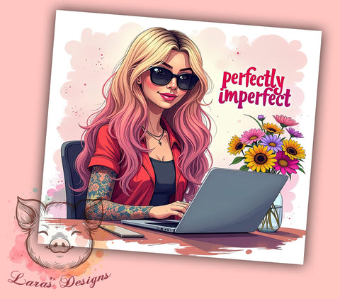 Sarcastic Tumbler, Perfectly Imperfect, 20oz Tumbler Wrap, Funny Drinkware, Unique Gifts, Sublimation Design, Custom Tumblers Sublimation Lara' s Designs 