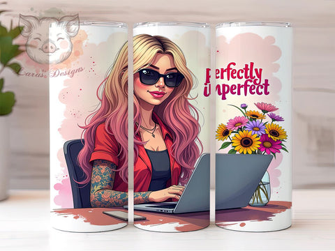 Sarcastic Tumbler, Perfectly Imperfect, 20oz Tumbler Wrap, Funny Drinkware, Unique Gifts, Sublimation Design, Custom Tumblers Sublimation Lara' s Designs 