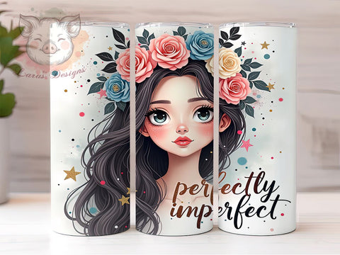 Sarcastic Tumbler, Perfectly Imperfect, Flower Design, 20oz Tumbler Wrap, Funny Drinkware, Custom Sublimation, Unique Gifts Sublimation Lara' s Designs 