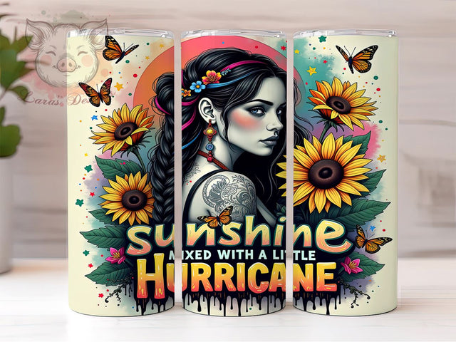 Sarcastic Tumbler, Sunshine Hurricane, 20oz Tumbler Wrap, PNG Sublimation, Funny Drinkware, Unique Gifts, Custom Tumblers Sublimation Lara' s Designs 