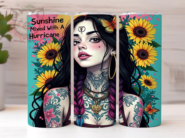 Sarcastic Tumbler, Sunshine Hurricane, 20oz Tumbler Wrap, PNG Sublimation, Funny Drinkware, Unique Gifts, Custom Tumblers Sublimation Lara' s Designs 