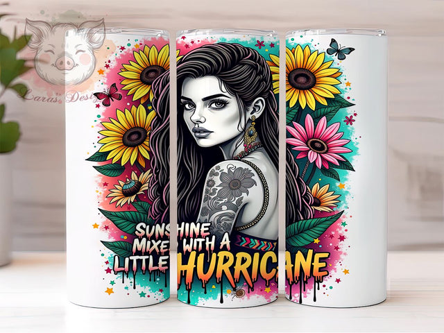 Sarcastic Tumbler, Sunshine Hurricane, 20oz Tumbler Wrap, PNG Sublimation, Funny Drinkware, Unique Gifts, Custom Tumblers Sublimation Lara' s Designs 