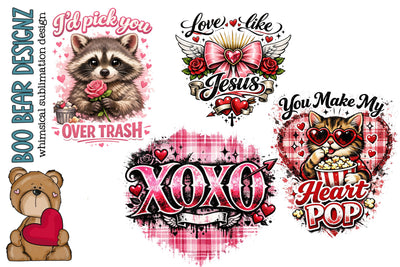 Sarcastic Valentines Day Clipart Sublimation Boo Bear Designz 