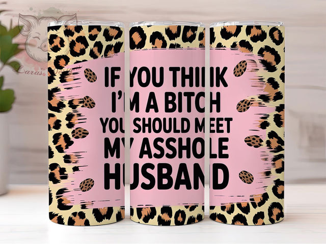 Sarcastic Wife Leopard Tumbler Wrap, Funny Marriage Tumbler, Leopard Ombre Tumbler, Husband Quote Tumbler, 20oz Funny Tumbler Wrap, Pink Leopard Tumbler, Humorous Sublimation Design Sublimation Lara' s Designs 
