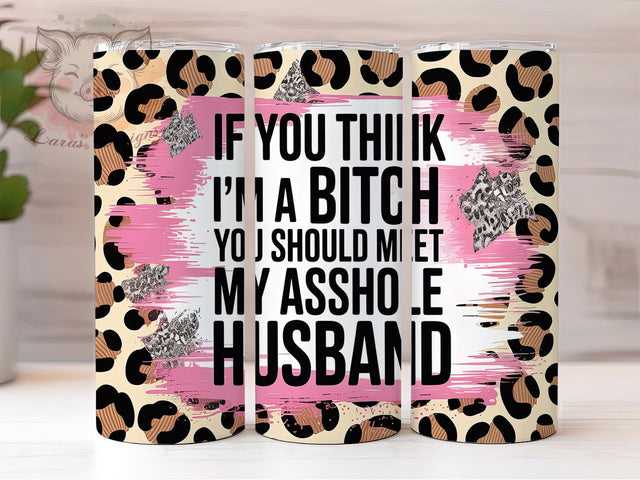 Sarcastic Wife Leopard Tumbler Wrap, Funny Marriage Tumbler, Leopard Ombre Tumbler, Husband Quote Tumbler, 20oz Funny Tumbler Wrap, Pink Leopard Tumbler, Humorous Sublimation Design Sublimation Lara' s Designs 