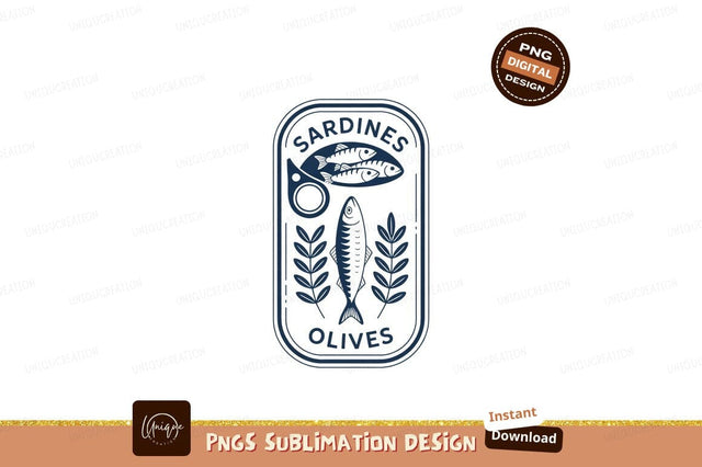 Sardines and olives tin design fish food Sublimation Designangry 