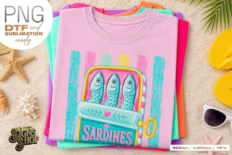 Sardines Salty & Free PNG, Coastal Summer Beach Design Sublimation The Vintage Signs Shop 