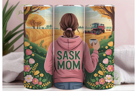 Sask Mom Fall Farm 20oz Tumbler Wrap Sublimation PixelChick 