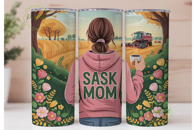 Sask Mom Fall Farm 20oz Tumbler Wrap Sublimation PixelChick 