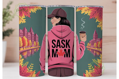Sask Mom Fall Tumbler Wrap Sublimation PixelChick 