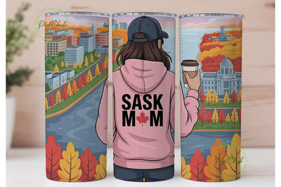 Sask Mom Fall Tumbler Wrap Sublimation PixelChick 