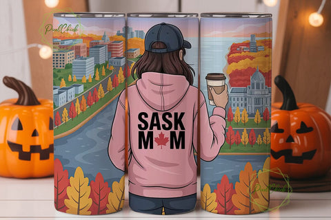 Sask Mom Fall Tumbler Wrap Sublimation PixelChick 