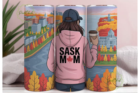 Sask Mom Fall Tumbler Wrap Sublimation PixelChick 