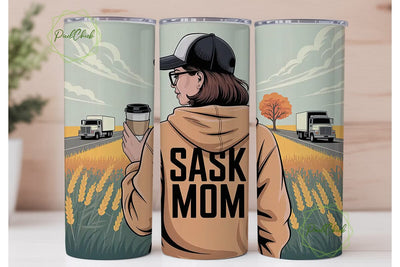Sask Mom Tumbler Wrap PNG Sublimation PixelChick 