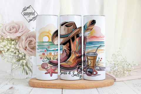 Sass & Salty Beach Tumbler Wrap Sublimation sassyprint 