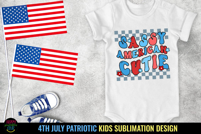 Sassy American Cutie I Kids 4th of July Sublimation Tshirt Sublimation Happy Printables Club 
