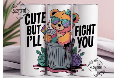 Sassy Bear Tumbler Wrap PNG Sublimation sassyprint 