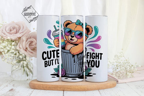 Sassy Bear Tumbler Wrap PNG Sublimation sassyprint 