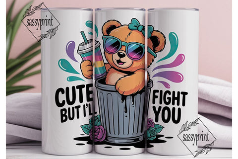 Sassy Bear Tumbler Wrap PNG Sublimation sassyprint 