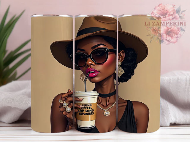 Sassy Black Girl Magic 20oz Coffee Tumbler Wrap, Coffee Lover Mug, 20oz Drinkware, Mind My Business Cup, Empowerment Gift, Sassy Coffee Tumbler, Afrocentric Drinkware Sublimation Li Zamperini 