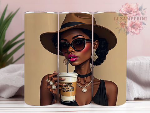 Sassy Black Girl Magic 20oz Coffee Tumbler Wrap, Coffee Lover Mug, 20oz Drinkware, Mind My Business Cup, Empowerment Gift, Sassy Coffee Tumbler, Afrocentric Drinkware Sublimation Li Zamperini 